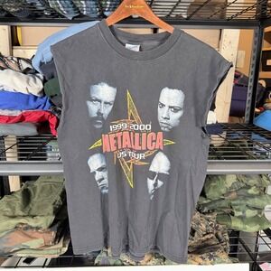 Metallica 1999 2000 US Tour Graphic T Shirt Men's Size Large Sleeveless Cut Off